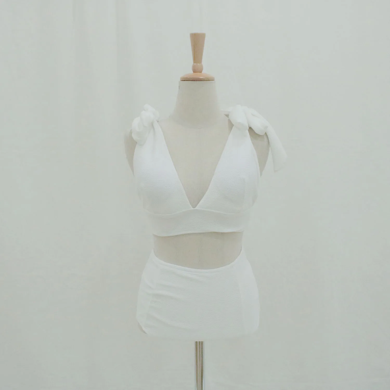 

Bikini Swimwear Women Swimsuit Sexy V-neck Halter Bikini Set Bathing Suit Beachwear Summer Brazilian Bikinis White 2021