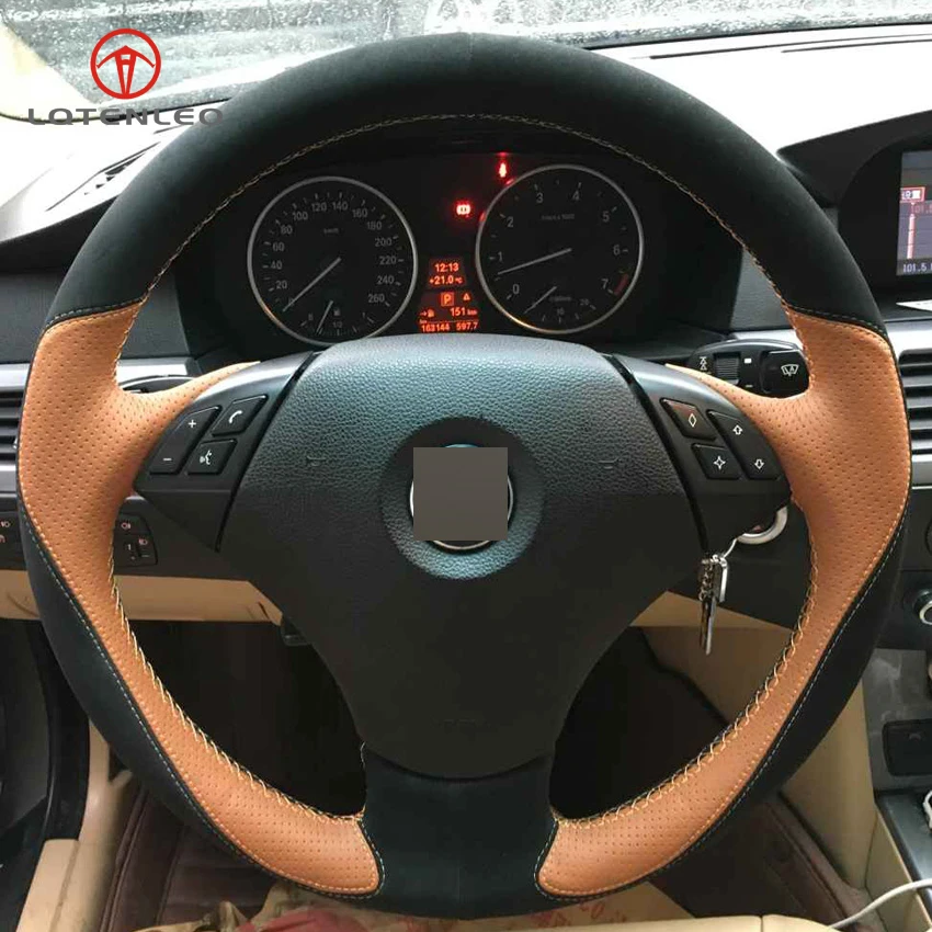 LQTENLEO сделай сам искусственная кожа цвет черный замша для BMW E60 E61 520i 520li 523 523li 525 525i