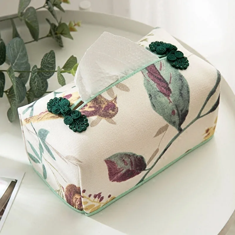 

Vintage Cloth Tissue Box Car Paper Holder Flower Bird Towel Organizer Napkin Case Home Living Room Kitchen Tissue Cover