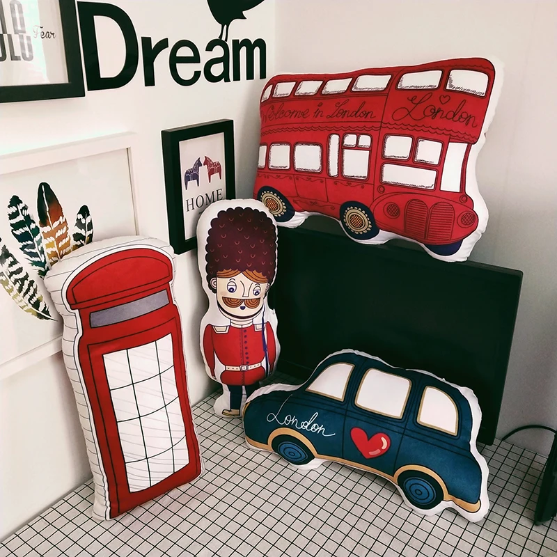 Домашняя диванная подушка в стиле ретро лондонская для украшения комнаты