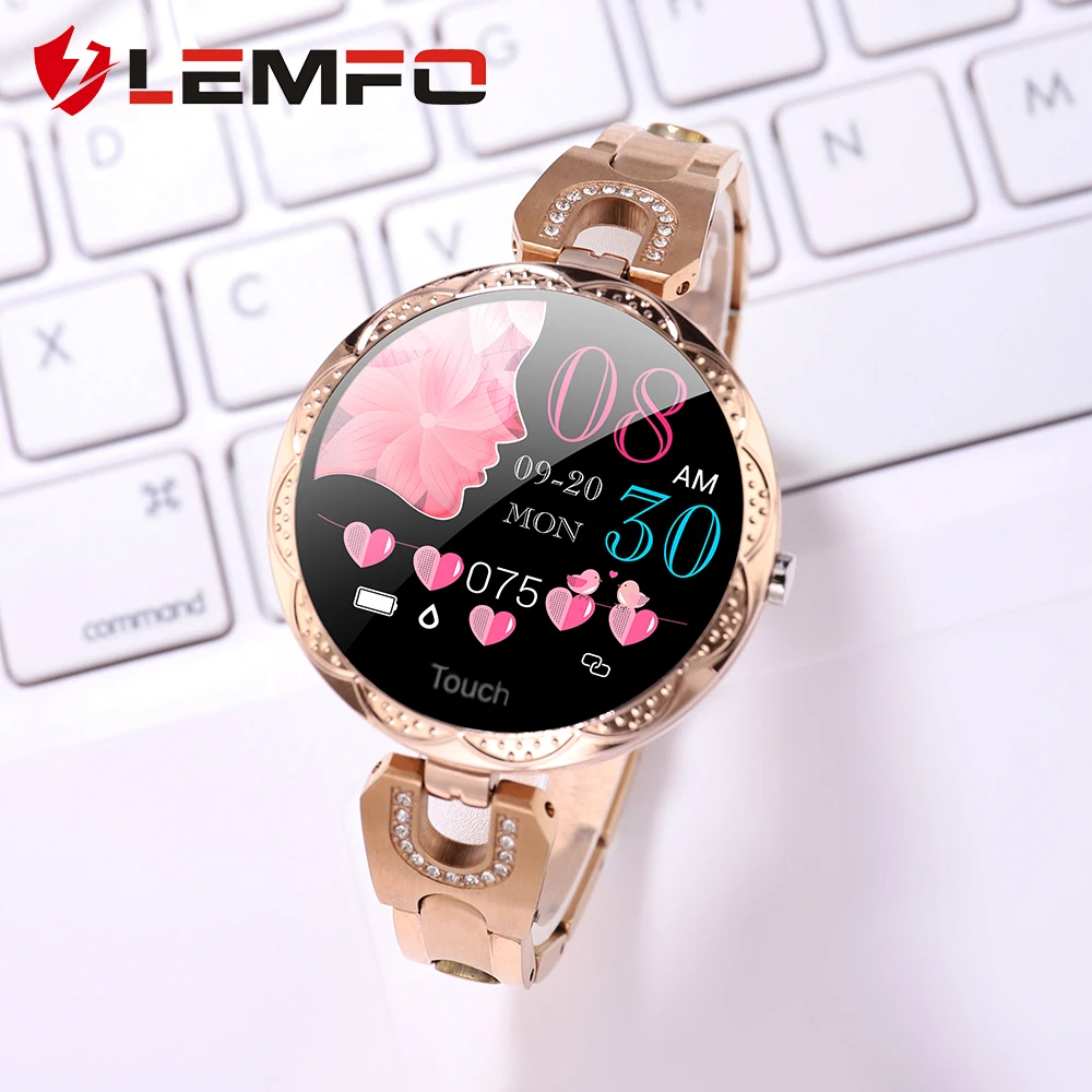 LEMFO Смарт часы из сплава для женщин монитор сердечного ритма кровяного давления