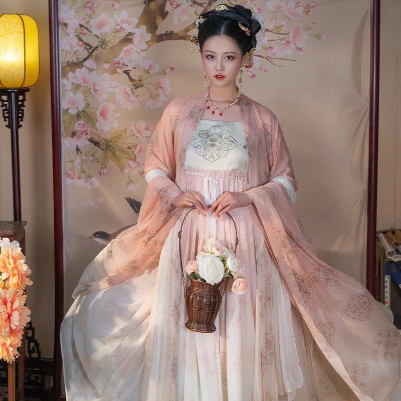 

XinHuaEase Chinese Traditional Style Show Tang Dynasty Girls Ancient Hanfu Women's Dresses Original Cosplay Clothing Stage Skirt