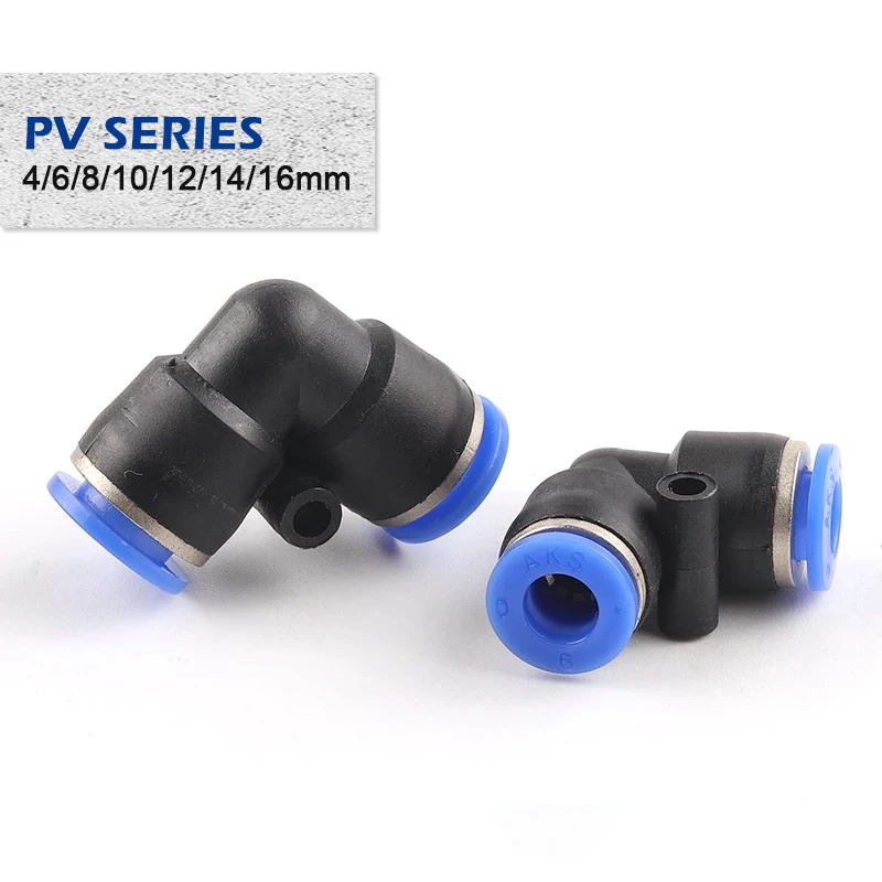 

PV Pneumatic Elbow Fitting Pipe Connector Tube Air Quick Fittings Water Push In Hose Couping 4mm 6mm 8mm 10mm 12mm 14mm 16mm