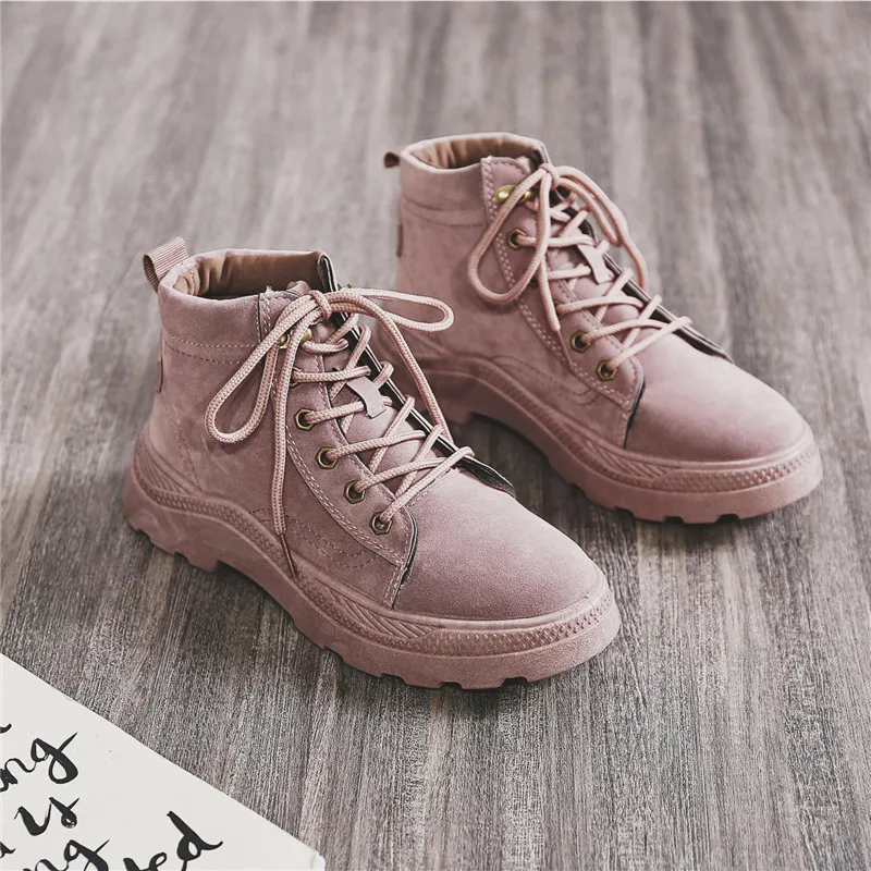 Fujin/женские ботильоны Сезон осень-зима Модная обувь с круглым носком на плоской