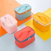 portable travel cosmetic bags for women beauty zipper makeup organizer bag pu leather washable waterproof toiletry makeup bags