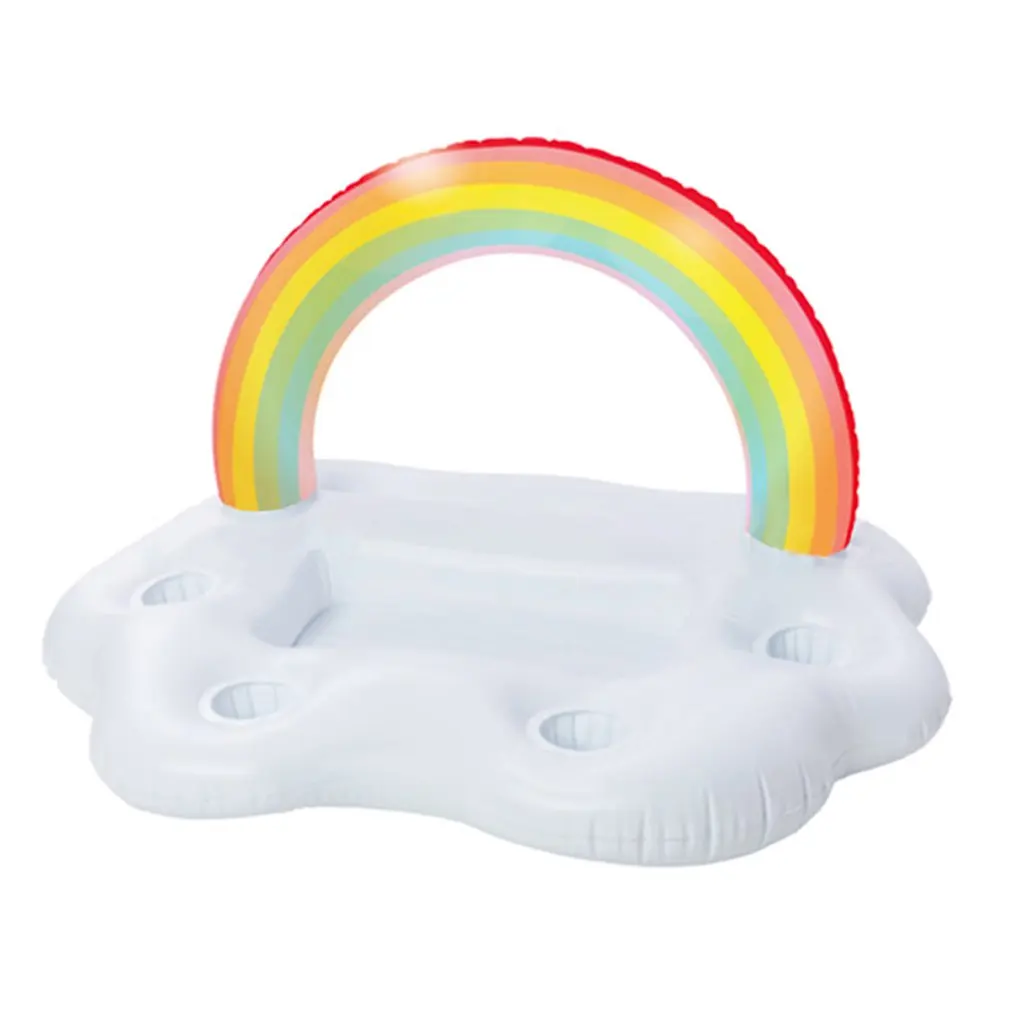 

Summer Party Bucket Rainbow Cloud Cup Holder Inflatable Pool Float Beer Drinking Cooler Bar Tray Beach Swimming Ring Table