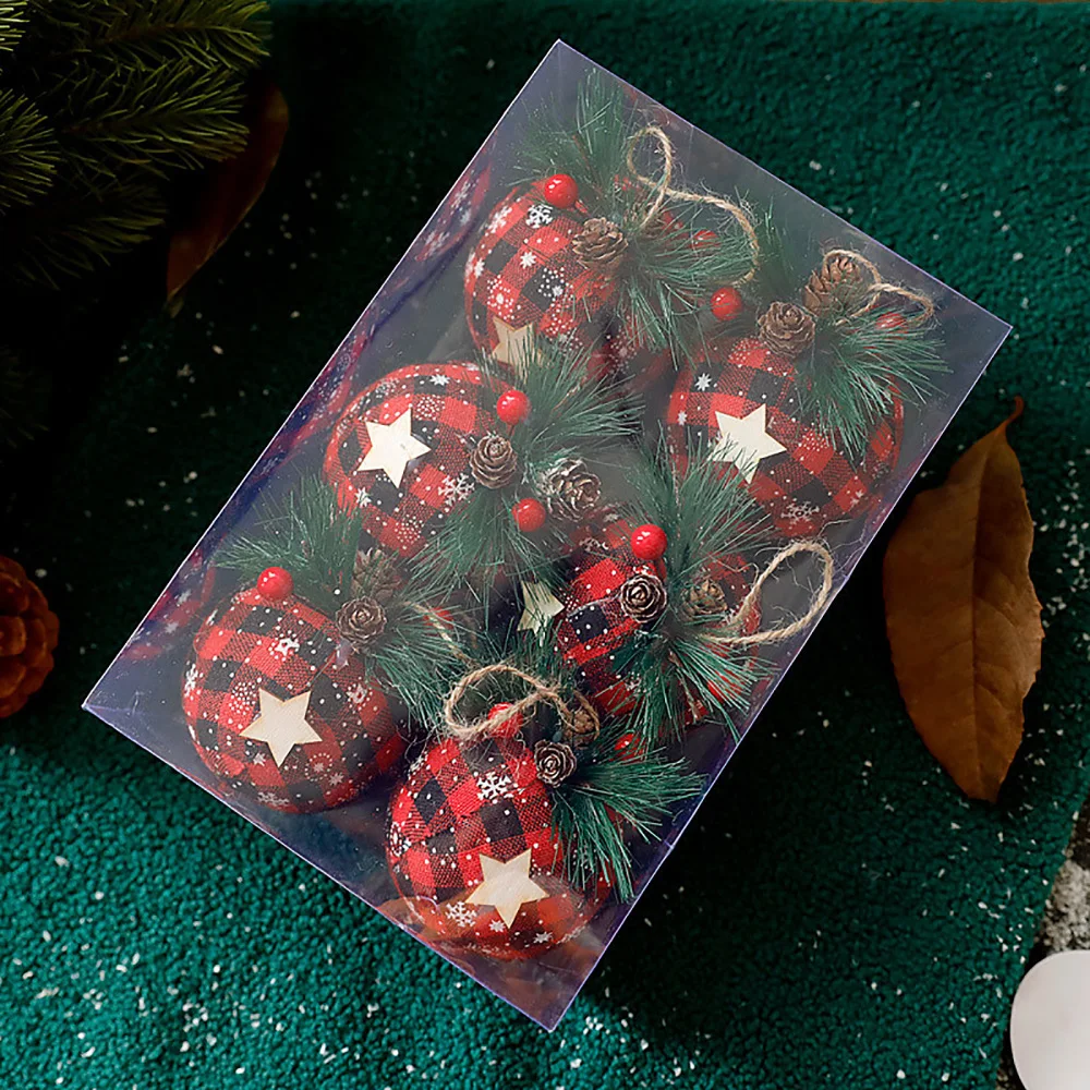 Christmas Tree Decoration Beautiful Hanging Red Boxed Pack Durable 8cm New Party Supplies Xmas Balls