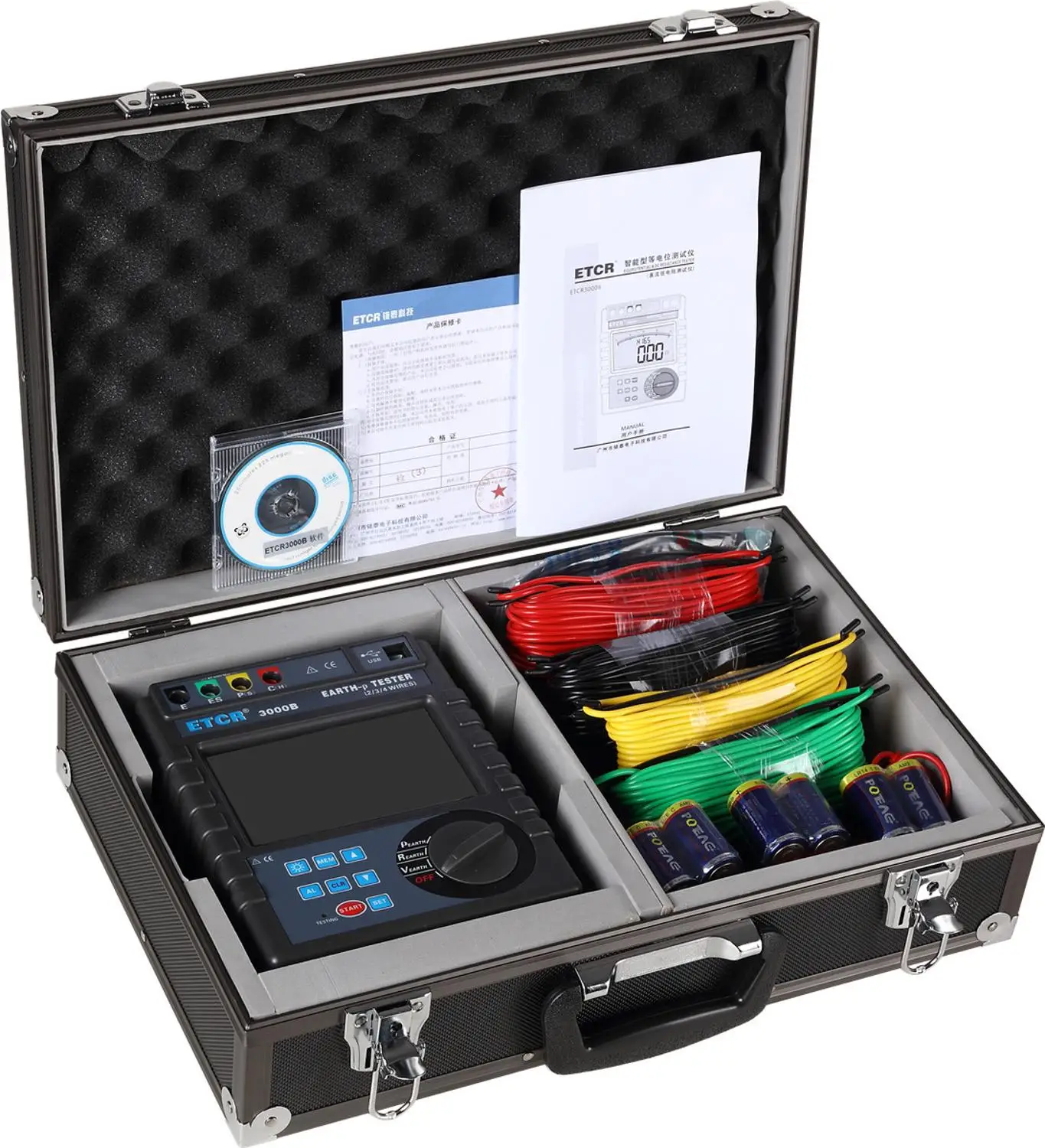 Измерение сопротивления заземления с сопротивлением тестер удельного почвы 0.00Ωm