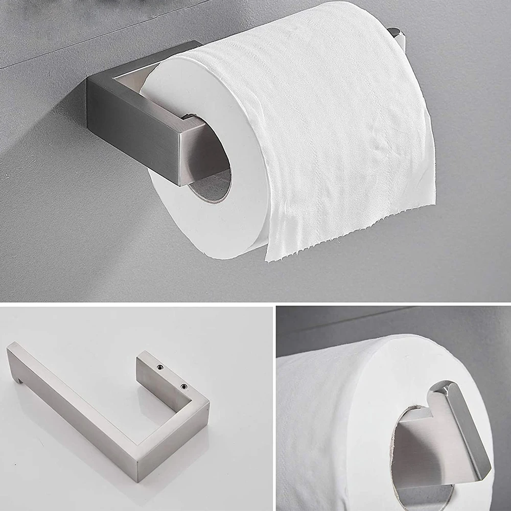 taicute 4packs bathroom accessories set towel bar hooks toilet paper roll holder wall mount stainless steel hardware brushed free global shipping