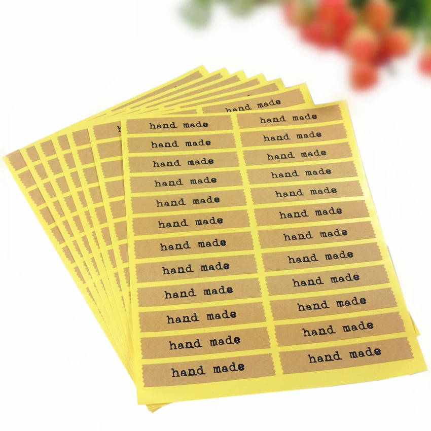 120pcs/lot Handmade Hand-Wrapped Leather Sealing Sticker Kraft Sticker Baking DIY Gift Box Stickers Scrapbooking