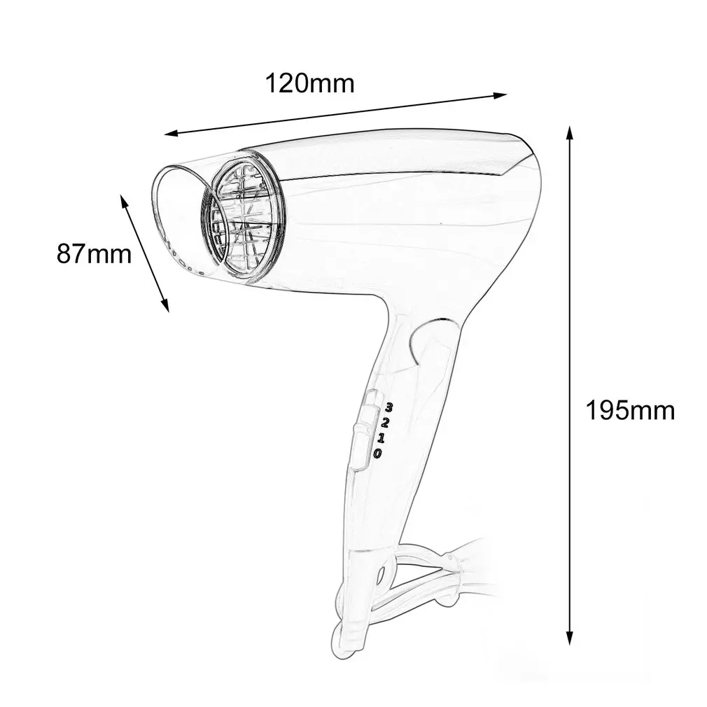 

Foldable Hair High-power Hair ABS 1600W 220V Security Household For Hotel Electric Blower EU Plug beauty