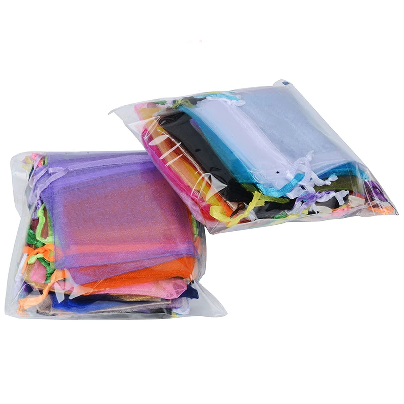 

500pcs/lot Wholesale Organza Bags 7x9 9x12 10x15 13x18cm Wedding Gift Party Drawable Bag Jewelry Packaging Display Pouches