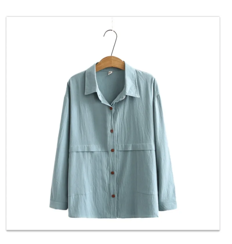 Осенние женские рубашки, Женские однотонные топы, женские блузки с длинным рукавом, Свободная Женская одежда K91 9012 от AliExpress WW