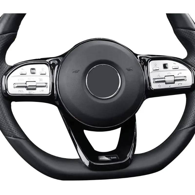 

Car Steering Wheel Button Sticker Decorative Frame Set for C-Class E-Class Auto