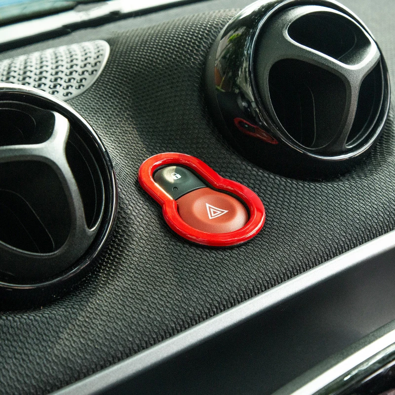 Предупреждение ющая Кнопка украшения для Mercedes New 453 Smart Forfour Fortwo ABS внутренняя отделка автомобиля Стайлинг Аксессуары