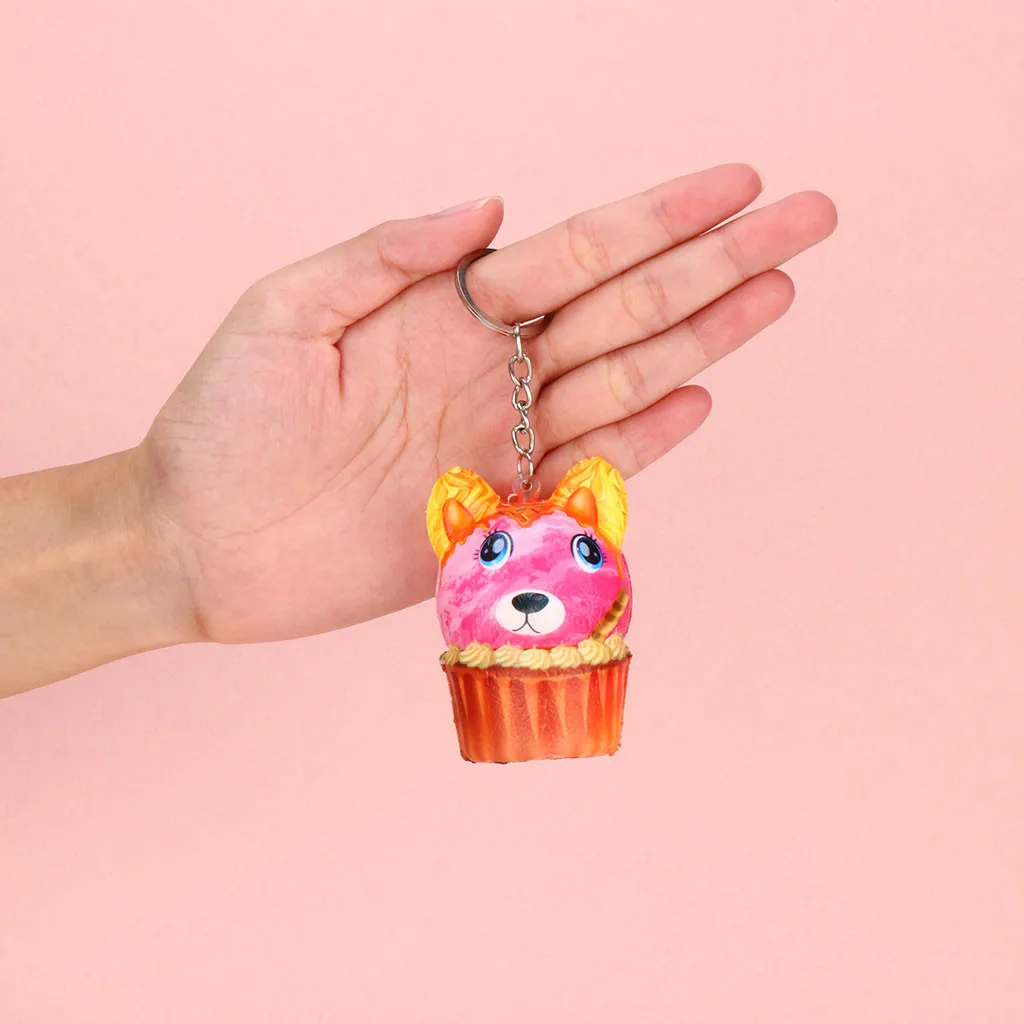 Squishy антистресс торт Кулон со щенком Ароматизированная подвеска медленно