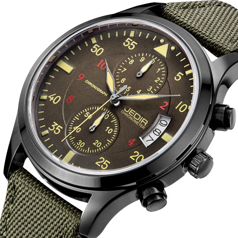 Мужские наручные часы JEDIR роскошные брендовые кварцевые модный хронограф