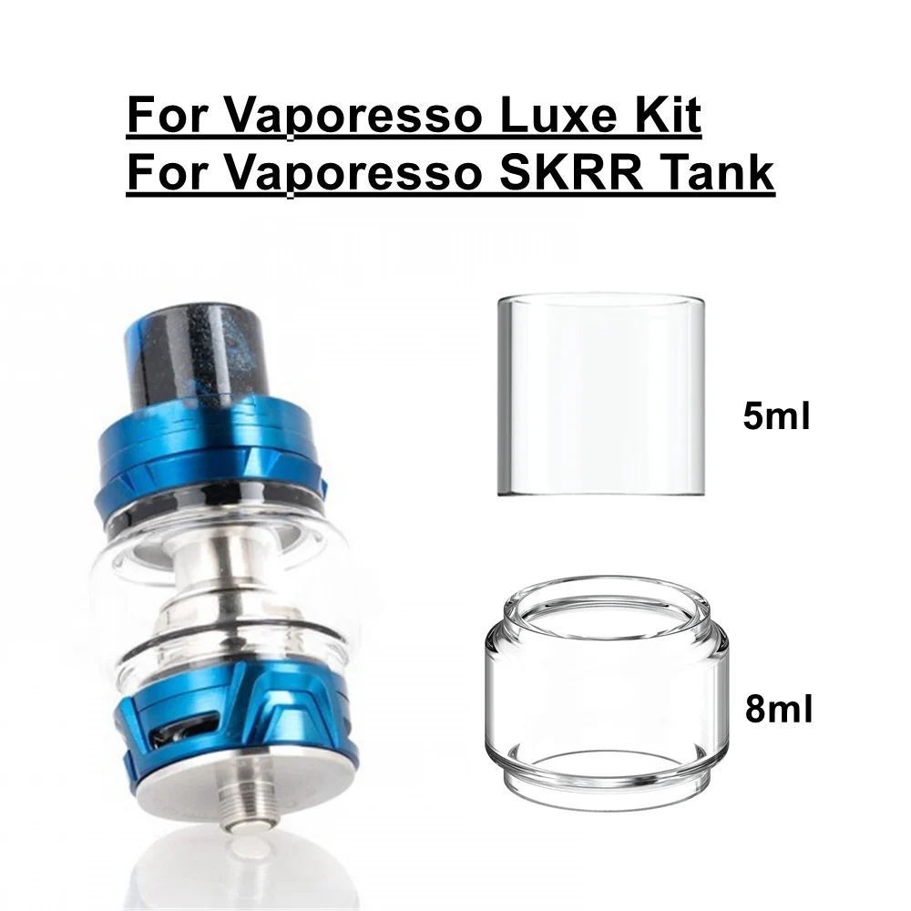 

HXJVAPE Original Bubble Glass tube tank Vape Accessories For Vaporesso SKRR Tank Atomizer 8ml Luxe 220w TC Box mod Kit