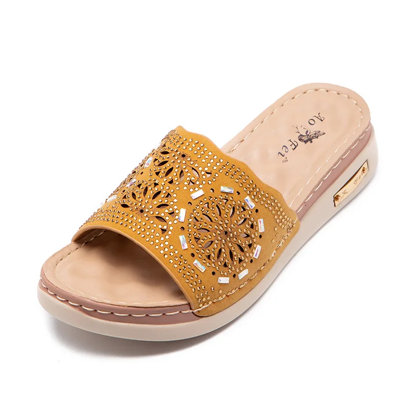 

Women's Sandals Bohemia Style Summer Beach Female Footwear Fashion Beach Flat Sandals Wedges Beach Shoes Zapatos De Mujer