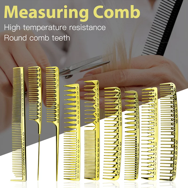 

Plating Hair Cutting Comb Barber Shop Oil Head Comb Salon Hairdresser Styling Tail Comb High Temperature Resistance Hair Comb