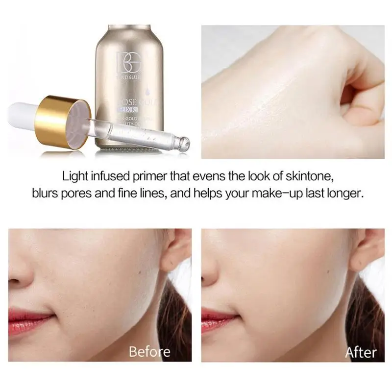 15 мл 24 к розовое золото Elixir Грунтовка Макияж Единорог лица губы Увлажняющая