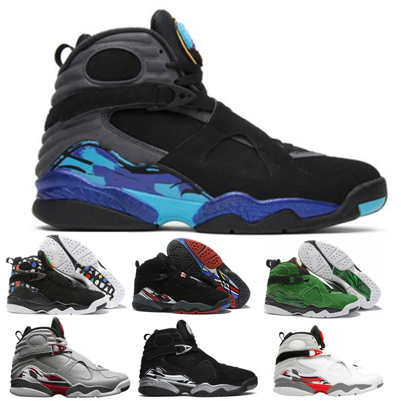 

Zapatillas de baloncesto rojas para hombre, 8s, Aqua Chrome, cuenta atrás, 2019, Día de San Valentín