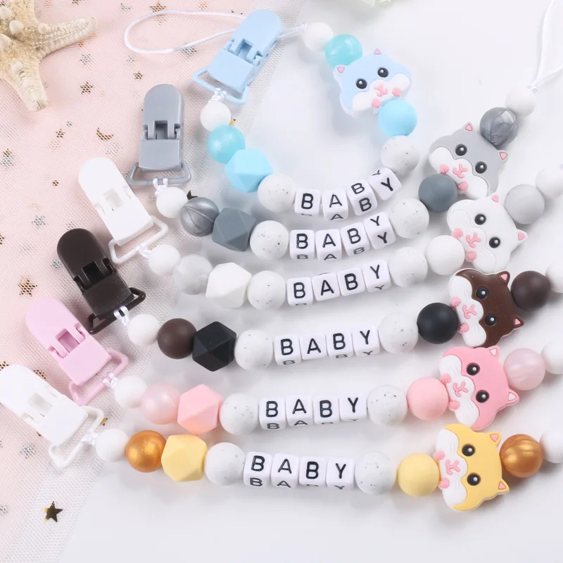 

Newborn Pacifier Clip Chain Silicone Cute Hamster Dummy Holder Handmade Speenkoord Baby Shower Gifts Eco-Friendly Infants Toy