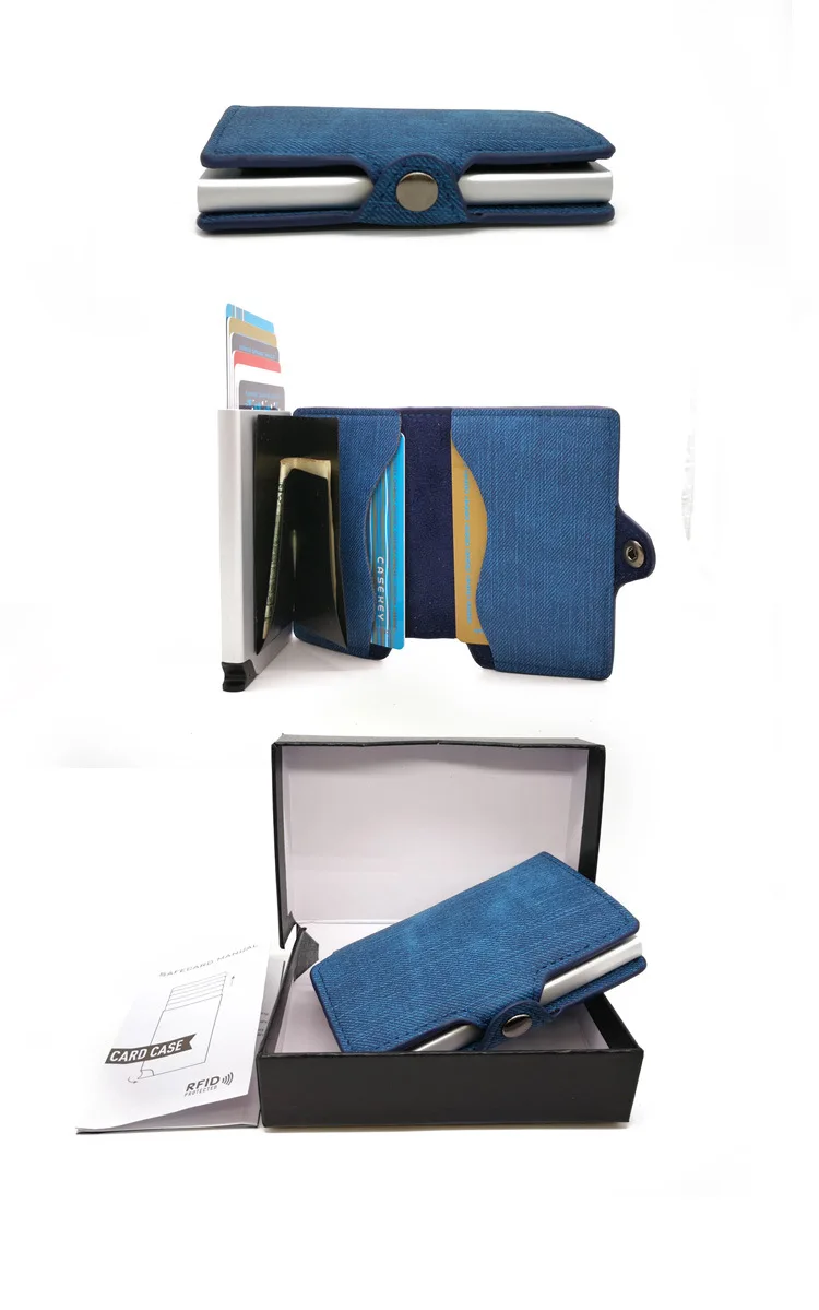 Джинсы полосы Анти Rfid id кредитный держатель для карт Чехол женский бизнес