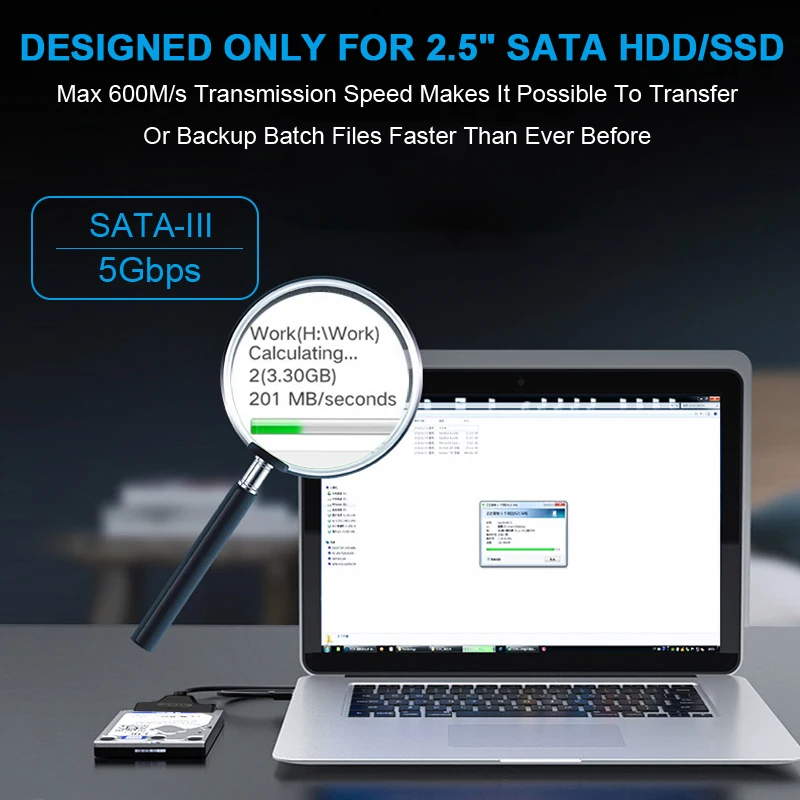 5 Гбит/с USB 3 0 на SATA III внешний 2 &quotконвертер жесткого диска накопитель кабель с