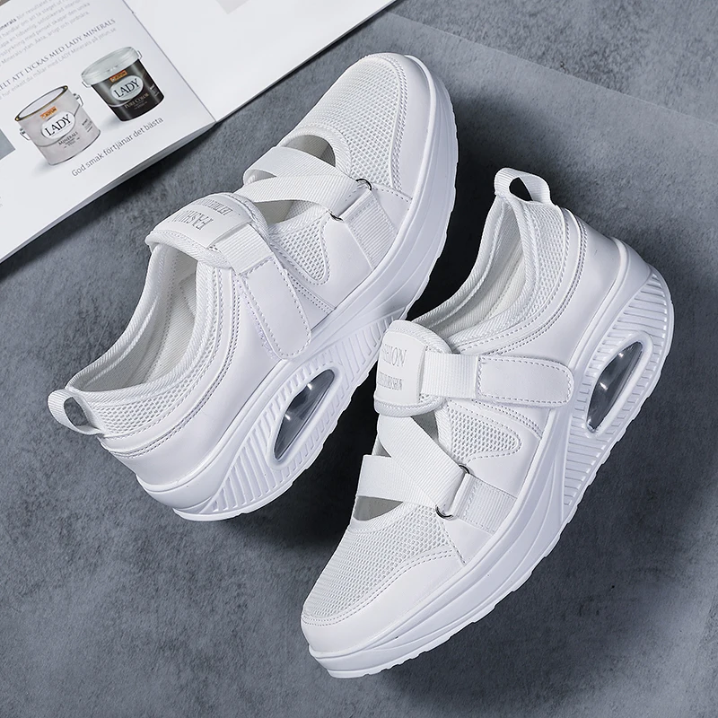 2021 Summer Women Tennis Shoes Platform Breathable Casual Sneakers Women's Fashion Chunky Sneakers Air Cushion Ladies Zapatillas