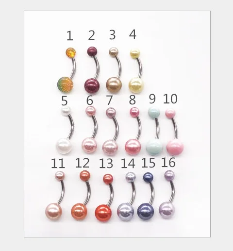 1 шт цветные жемчужные шарики пупка кольцо для пирсинга живота Бар сексуальные