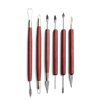 6pcsset polymer clay modeling tools for pottery sculpture ceramic clay trimming cutting kit diy wax carving sculpt tool