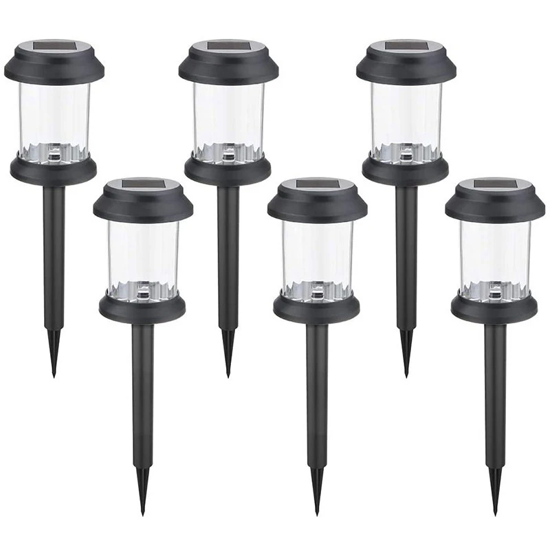 New Outdoor Solar Pathway Lights,6 Pack IP67 Waterproof Decorative LED Landscape Lights,Solar Powered Outdoor Garden Lights