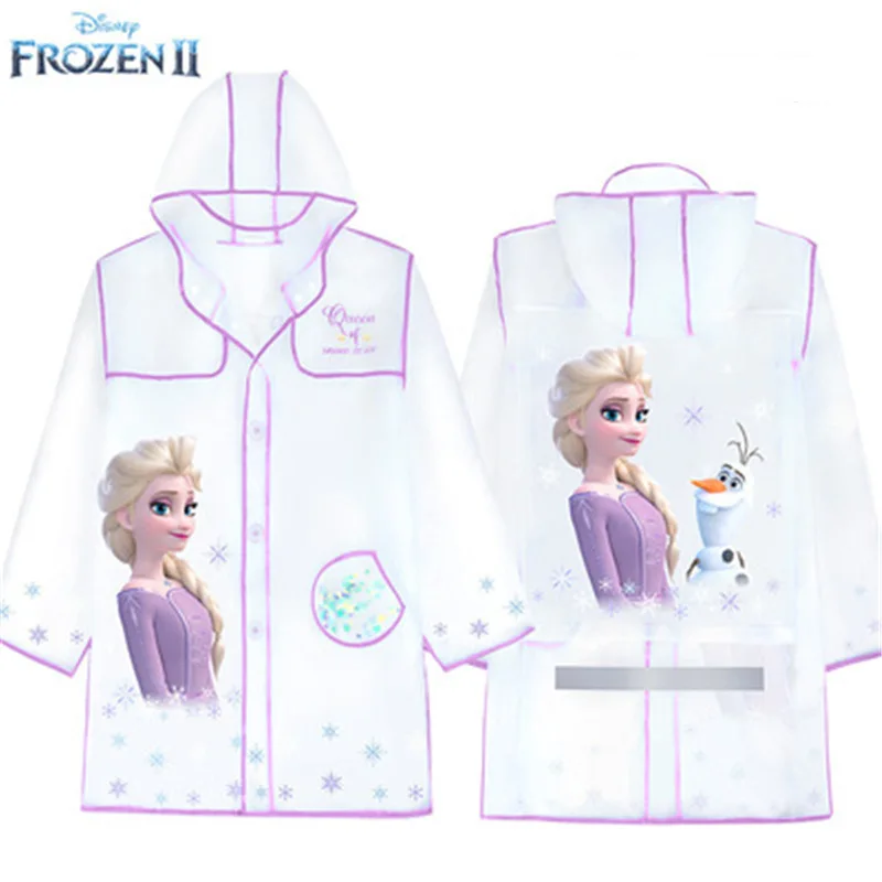 Frozen Elsa Rain Coat For Children Rain Poncho Waterproof Reflective Strip Student