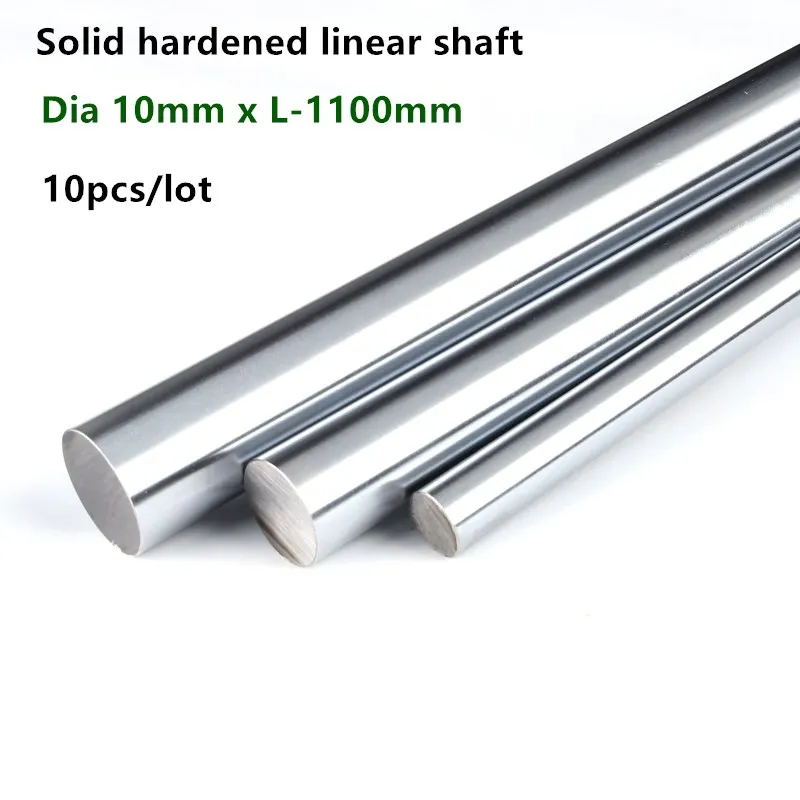 10pcs linear shaft rod Dia 10mm x length 1100mm Cylinder Chrome Plated Liner Rods axis round bar SF10x1100mm CNC part 3D printer