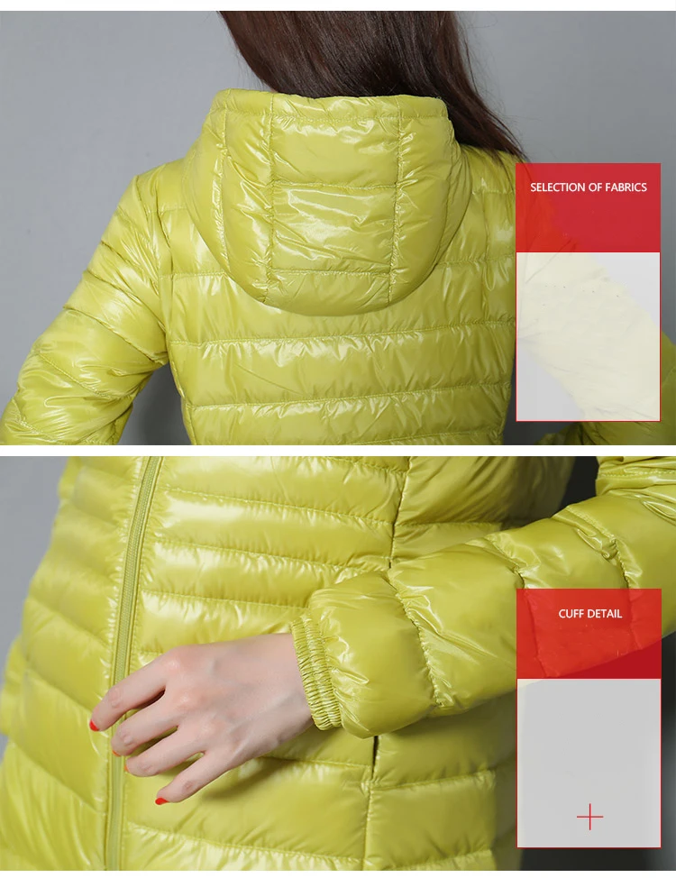 7XL, зимняя женская парка на белом утином пуху, яркие цвета, мягкие куртки, Женская длинная куртка на утином пуху, верхняя одежда, ультралегкие пальто с капюшоном, U542