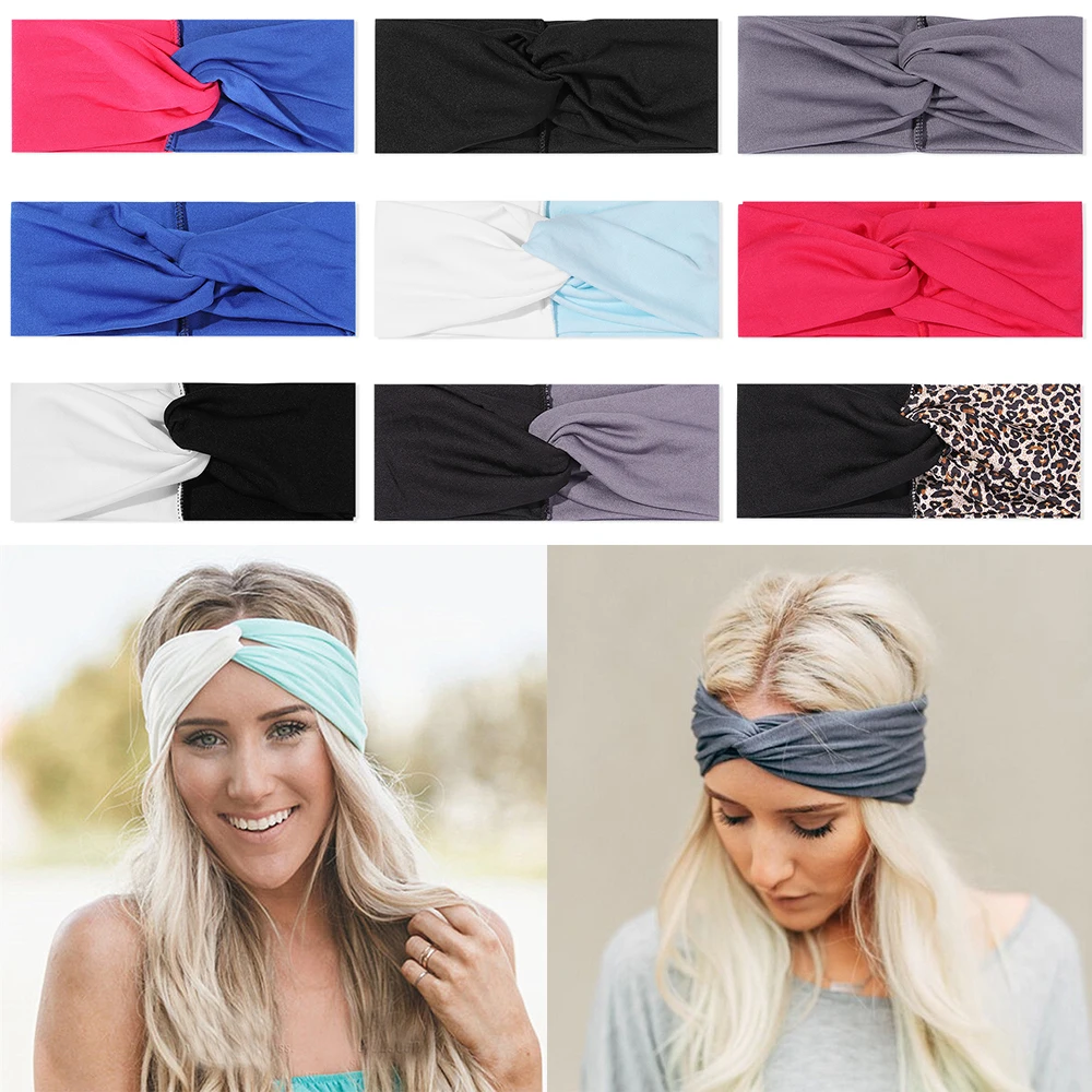 2021 модная женская широкая повязка на голову уха зима теплее контраст Цвет Йога