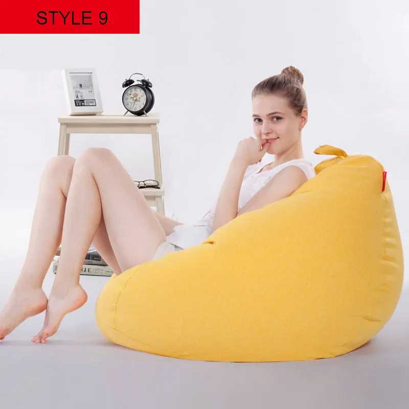 STYLE 9 Чистый цвет, сумка для гостиной, мебель для дивана, чехол для гостиной, модный стул Beanbag, льняная ткань, чехол для дивана, 90*80 см - Цвет: STYLE 9