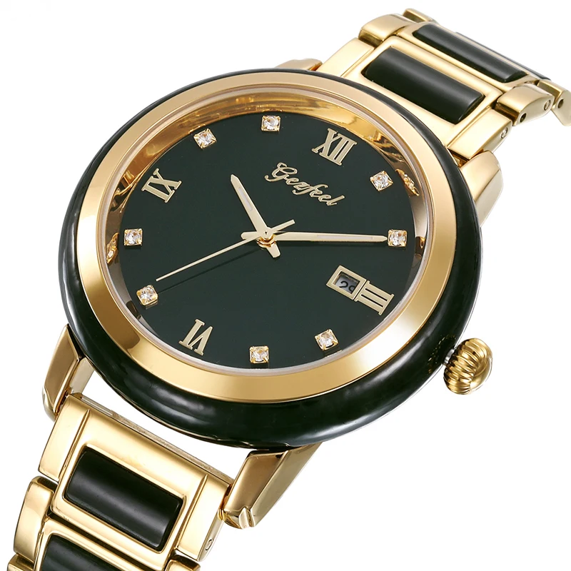 Мужские нефритовые часы с отображением календаря и сертификатом оценки нефрита