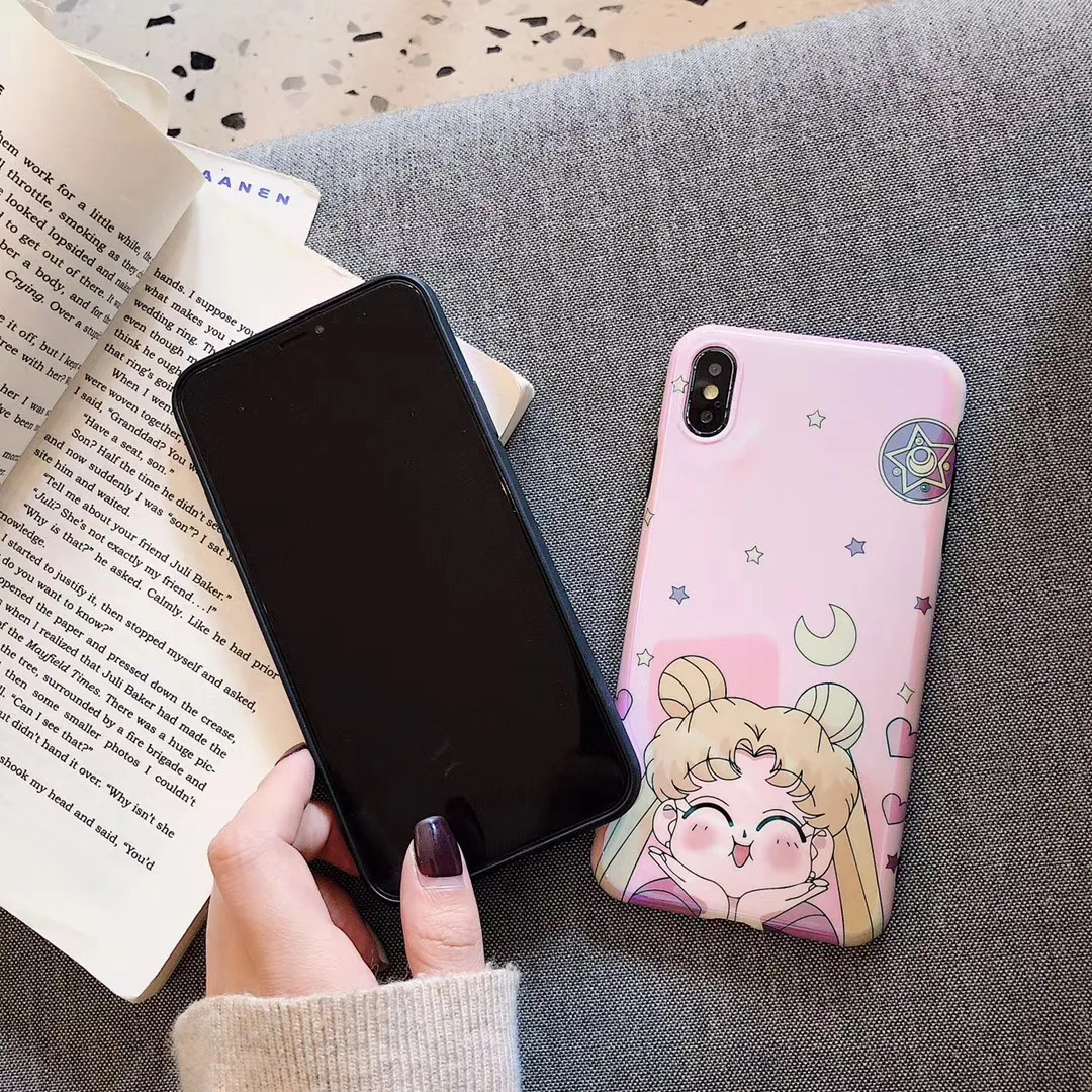 Для iphone 12 / 11promax /XS max XR X Розовый Сейлор Мун мягкий чехол для 8plus 7plus 7 8 милый