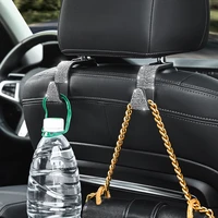 1 pair universal car seat headrest hooks cute diamond studded car accessories internal bracket storage wallet ladies decoration