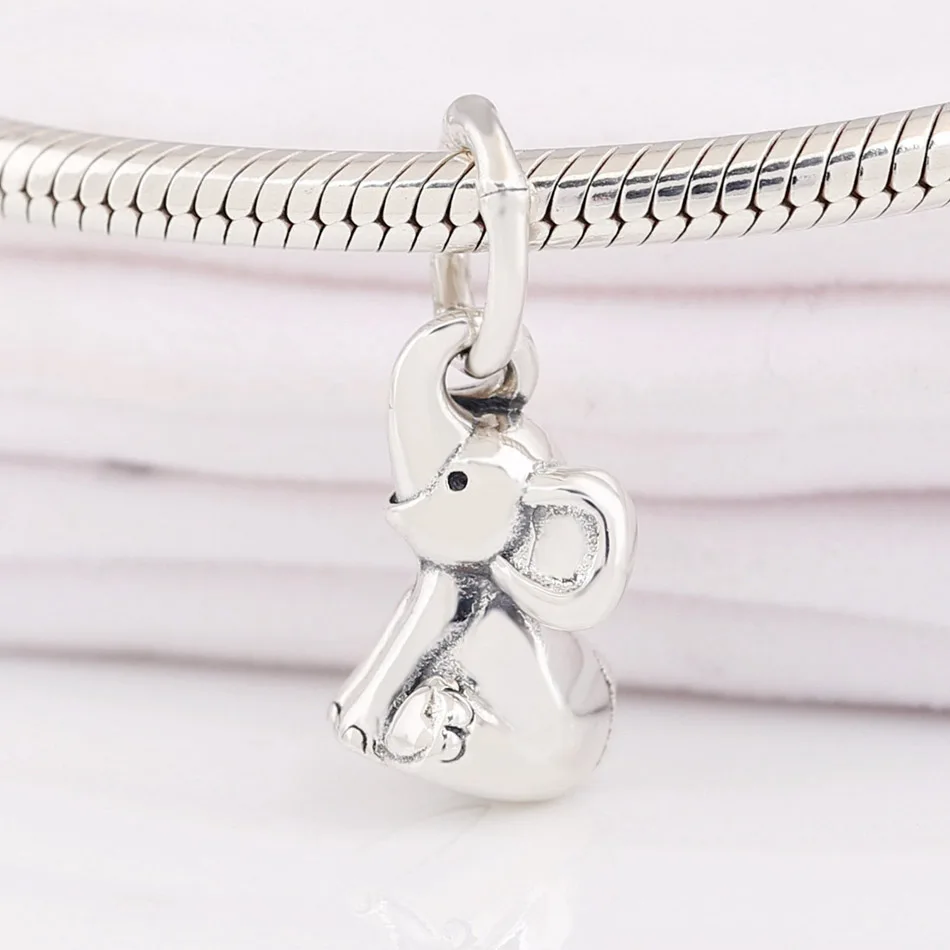 

S925 Silver DIY Jewelry Elephant Dangle Charm fit Pandora Bracelet Bangle
