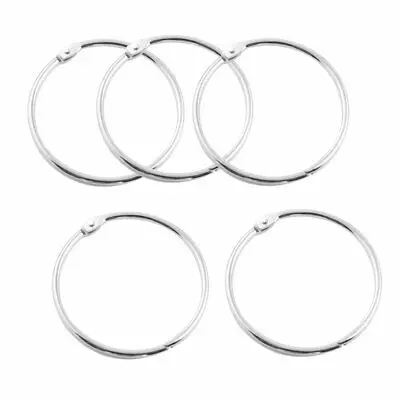 5 Pcs Silver Tone 84mm Looseleaf Binder Rings for Scrapbooking Book