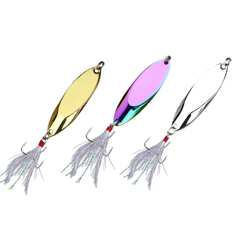 

Metal Spinner Spoon Lures 2.5g-42g Trout Fishing Lure Hard Bait Sequins Paillette Artificial Baits Spinnerbait Fishing Tackle