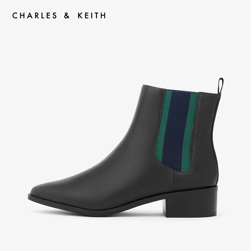 CHARLES＆KEITH Жеские Ботинки CK1 90580085 Женские Ботильоны Резиновая тесьма Острый Носок