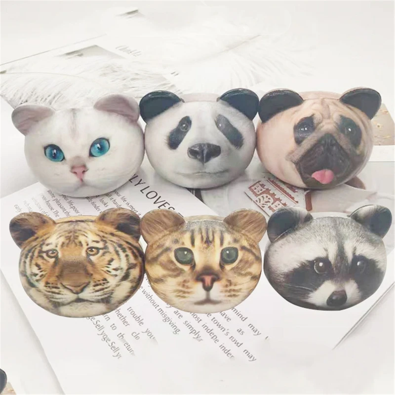 

Animal Head Toy With Simulated Pattern Squish Squeeze Toy Stress Relief Kids Gift