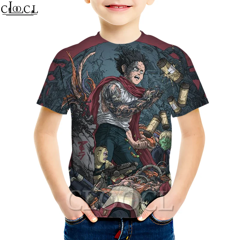 

CLOOCL Japanese Anime Akira Kaneda Neo Tokyo Summer T Shirts Boy Girl 3D Print Fashion Casual Tees Kids Baby Harajuku Cute Tops