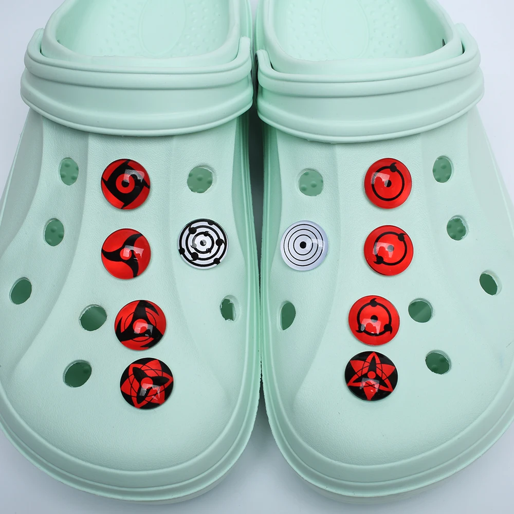 1PCS Japanese Famous Anime Cartoon Kaleidoscope eyes Shoe Charms Shoe Buckle Decorations fit Croc JIBZ Kids X-mas Gift