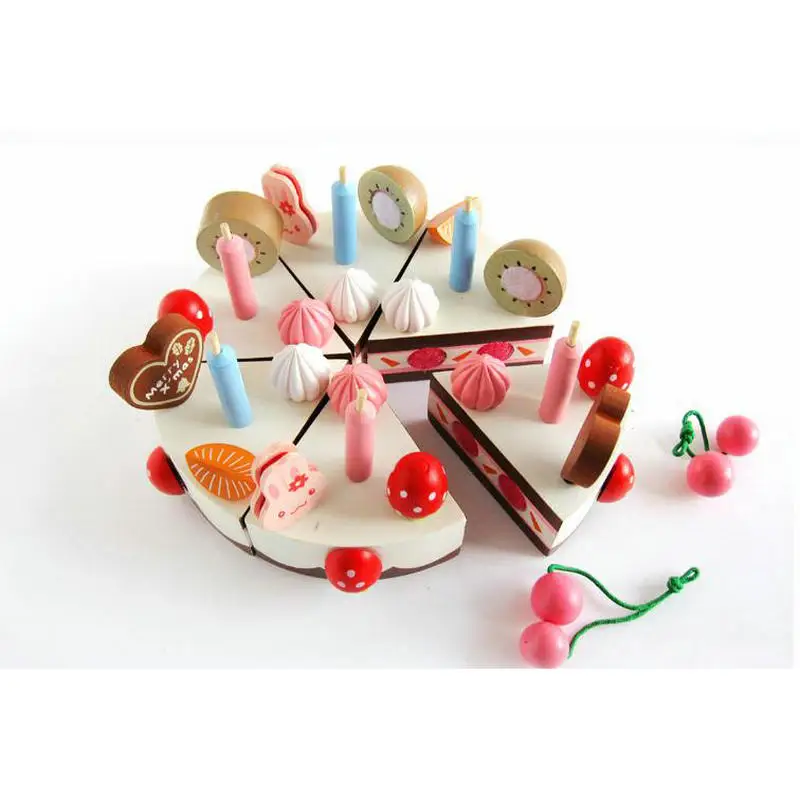 Детская деревянная еда имитация торта набор симуляция ролевые игры торт резка