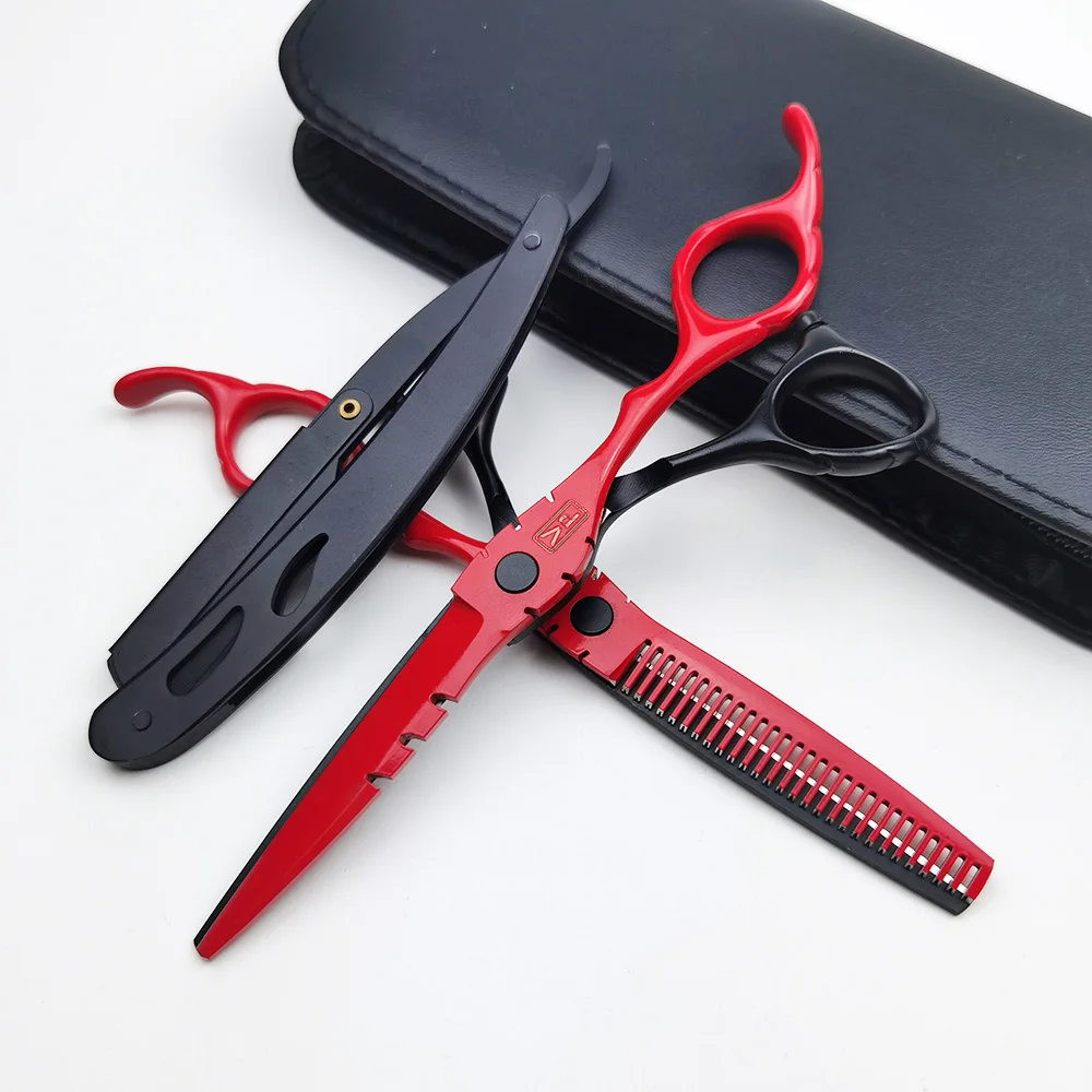 

6" 440C Salon Professional Hairdressing Scissors Thinning Shears Cutting Scissors Hair Scissors Kit Right Hand Barber Scissors